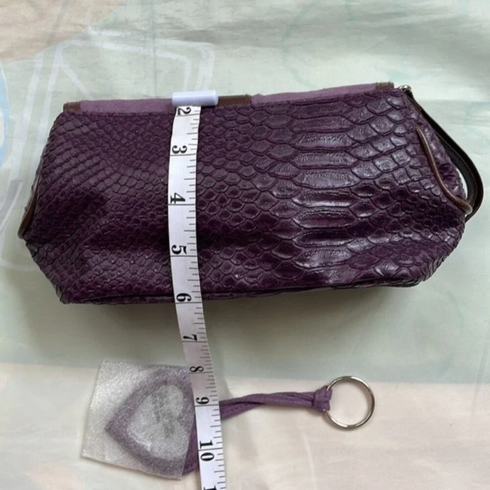 ELIZABETH ARDEN Vintage Purple Snakeskin Clutch Bohemian New